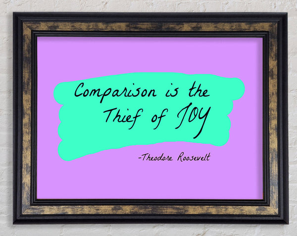 Theodore Roosevelt Comparison Is The Thief Of Joy Framed Print