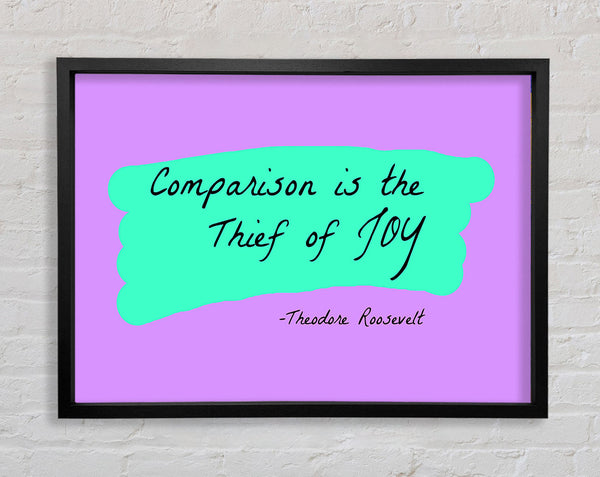 Theodore Roosevelt Comparison Is The Thief Of Joy Framed Print