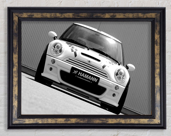 White Mini Front Profile Framed Print