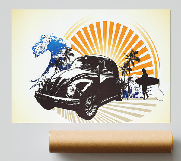 Vintage Volkswagen Beetle Print