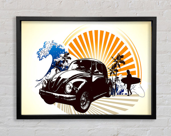 Vintage Volkswagen Beetle Framed Print