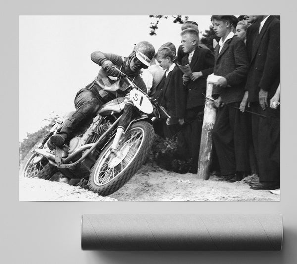 Vintage Motorcross Crowd Number One Giclee Print