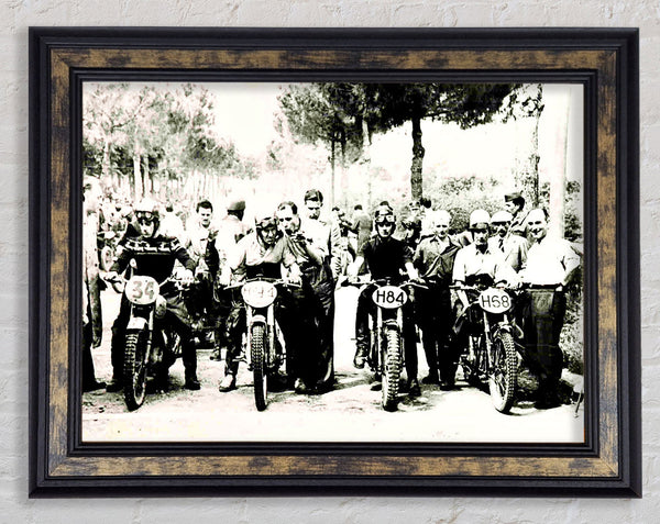 Vintage Motorcross Before The Gun Framed Print