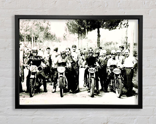 Vintage Motorcross Before The Gun Framed Print
