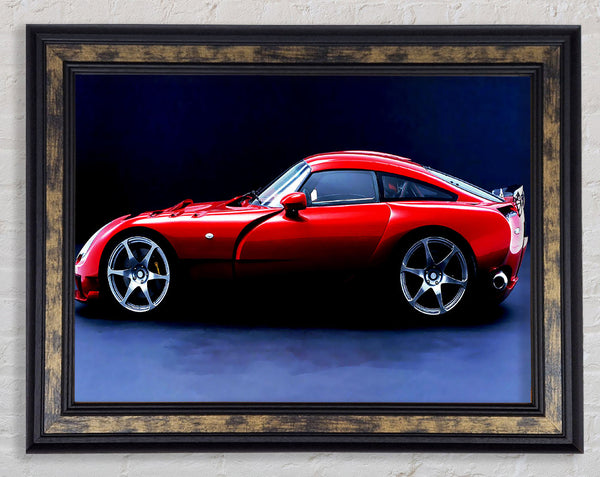 TVR Red Side Profile Framed Print