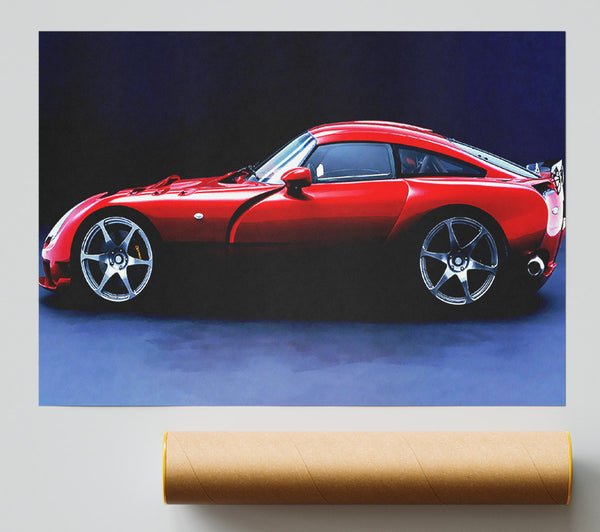Tvr Red Side Profile Poster
