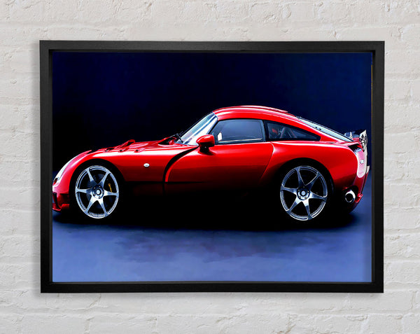 TVR Red Side Profile Framed Print