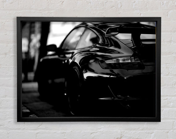 Porsche In Black Framed Print