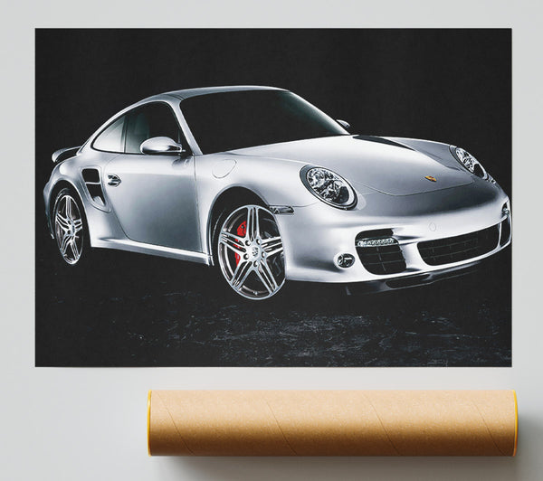 Porsche 911 Silver Beauty Poster