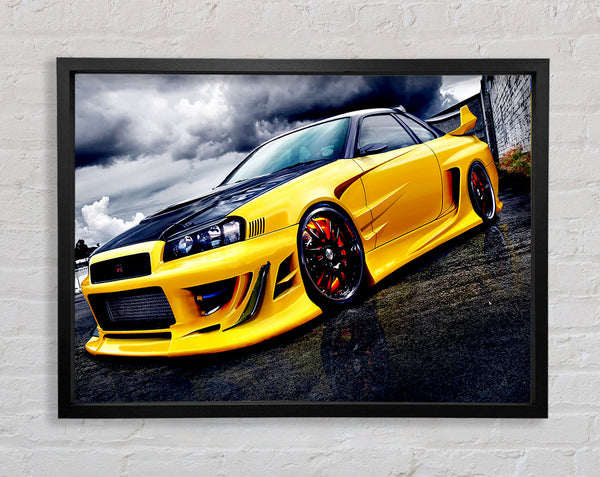 Nissan Skyline Yellow Framed Print