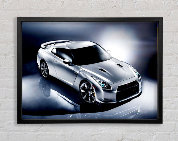 Nissan Skyline Silver Framed Print