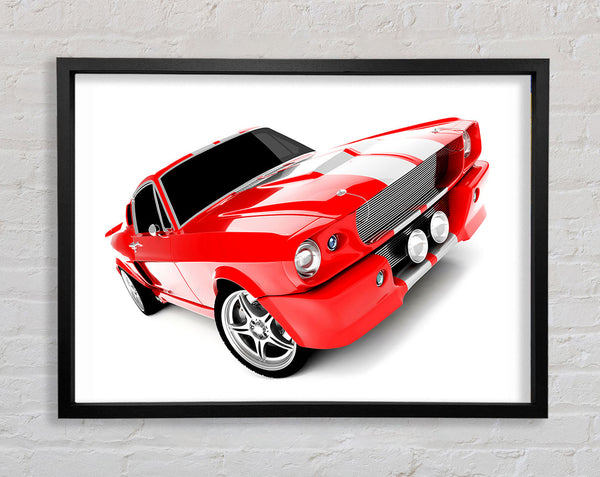 Mustang Red Side Profile Framed Print