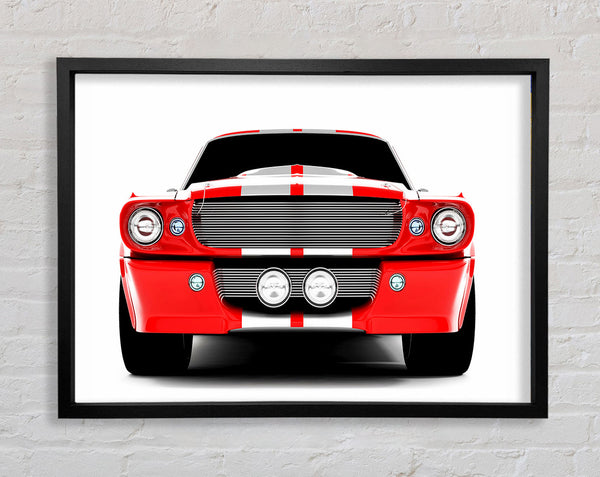 Mustang Red Front Grill Framed Print