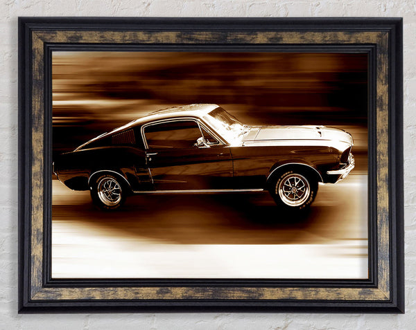 Mustang On The Move Framed Print