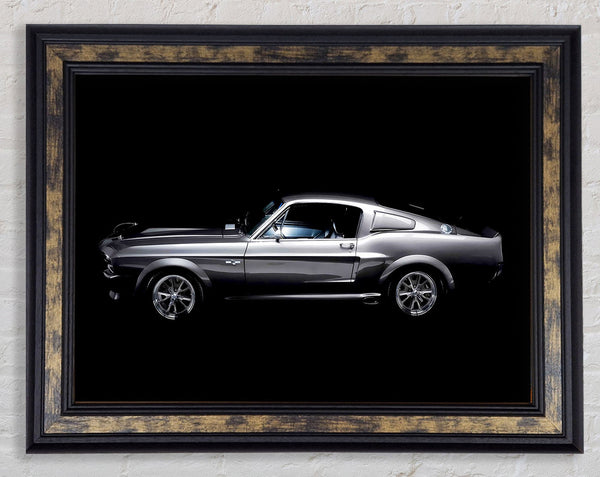 Mustang Fastback Side Profile Framed Print