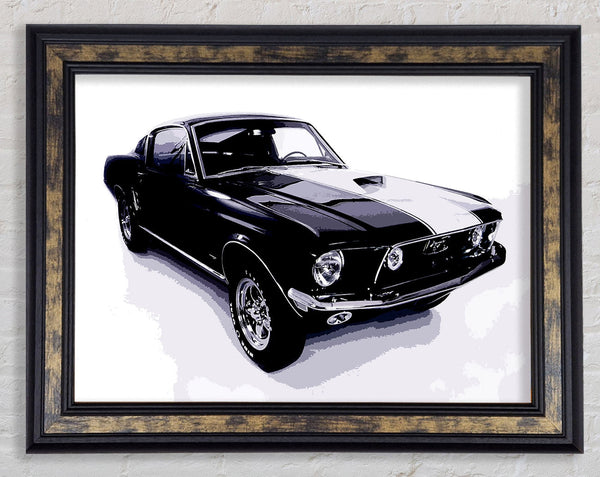 Mustang 67 B n W Framed Print