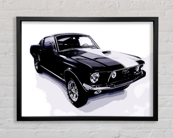 Mustang 67 B n W Framed Print