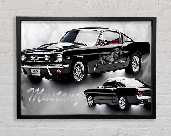 Mustang Fastback 67 Black Framed Print