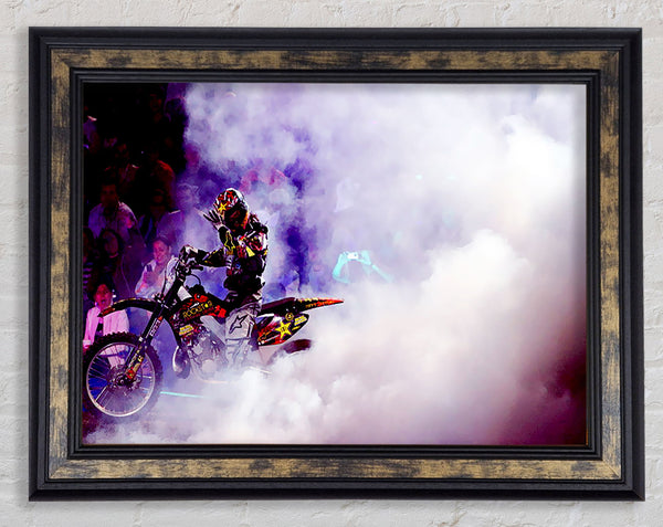 Motorcross Stunt Driver Framed Print