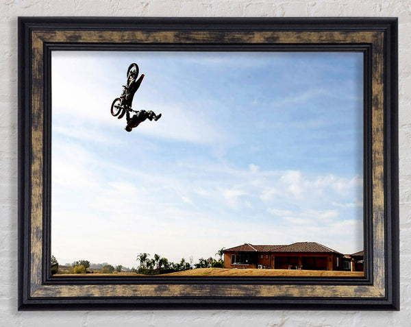 Motorcross In The Air Framed Print