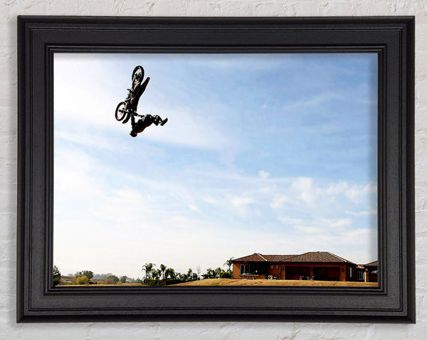 Motorcross In The Air Framed Print