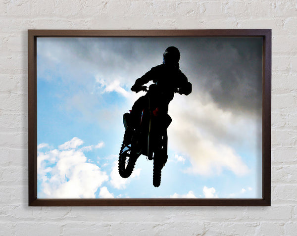 Motorcross Freestyle In The Sky Framed Print