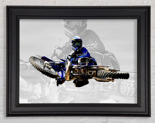 Motorcross Free Styler From Above Framed Print