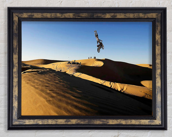 Motorcross Desert Race Jump Framed Print