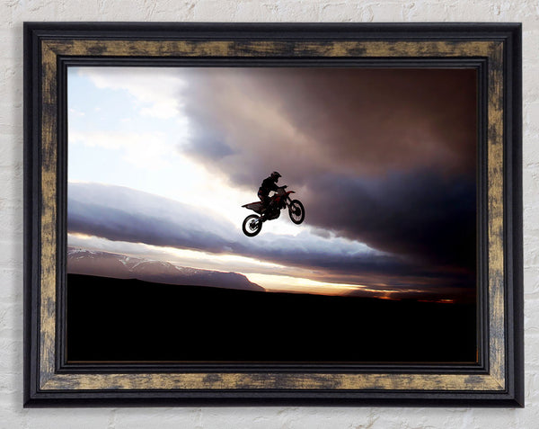 Motorcross Bike Jump Framed Print
