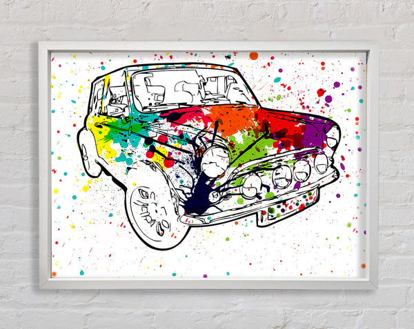 Mini Rainbow Paint Splat Framed Print