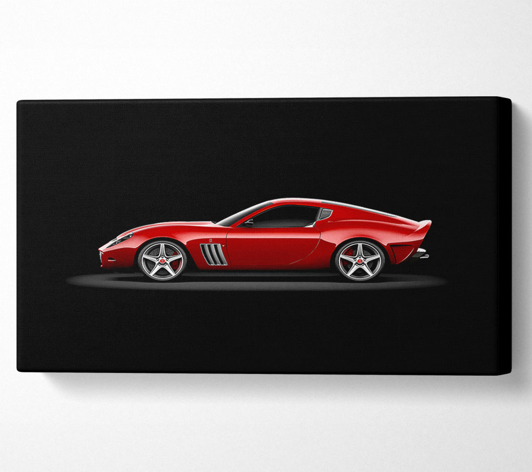  A Canvas Print of Maserati Red Side Profile Canvas Print