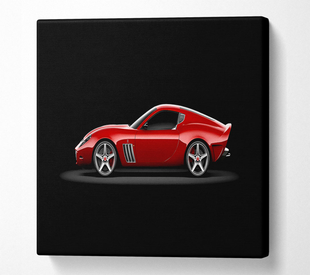  A Canvas Print of Maserati Red Side Profile Canvas Print