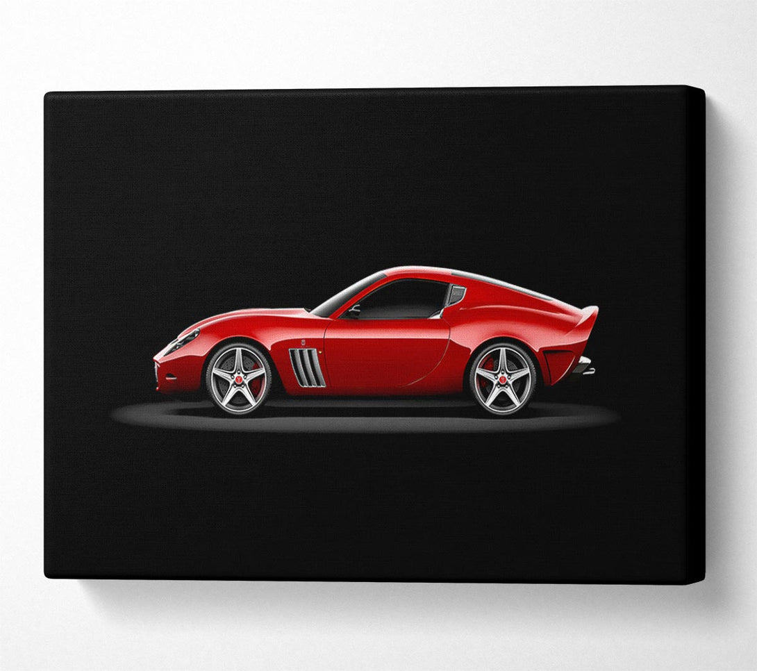 A Canvas Print of Maserati Red Side Profile Canvas Print