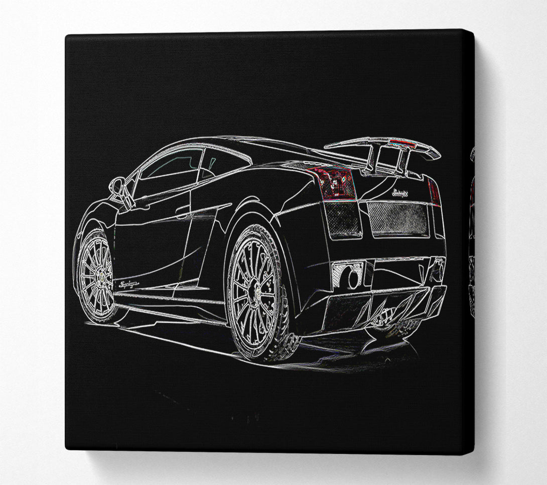  A Canvas Print of Lamborghini Rear Canvas Print