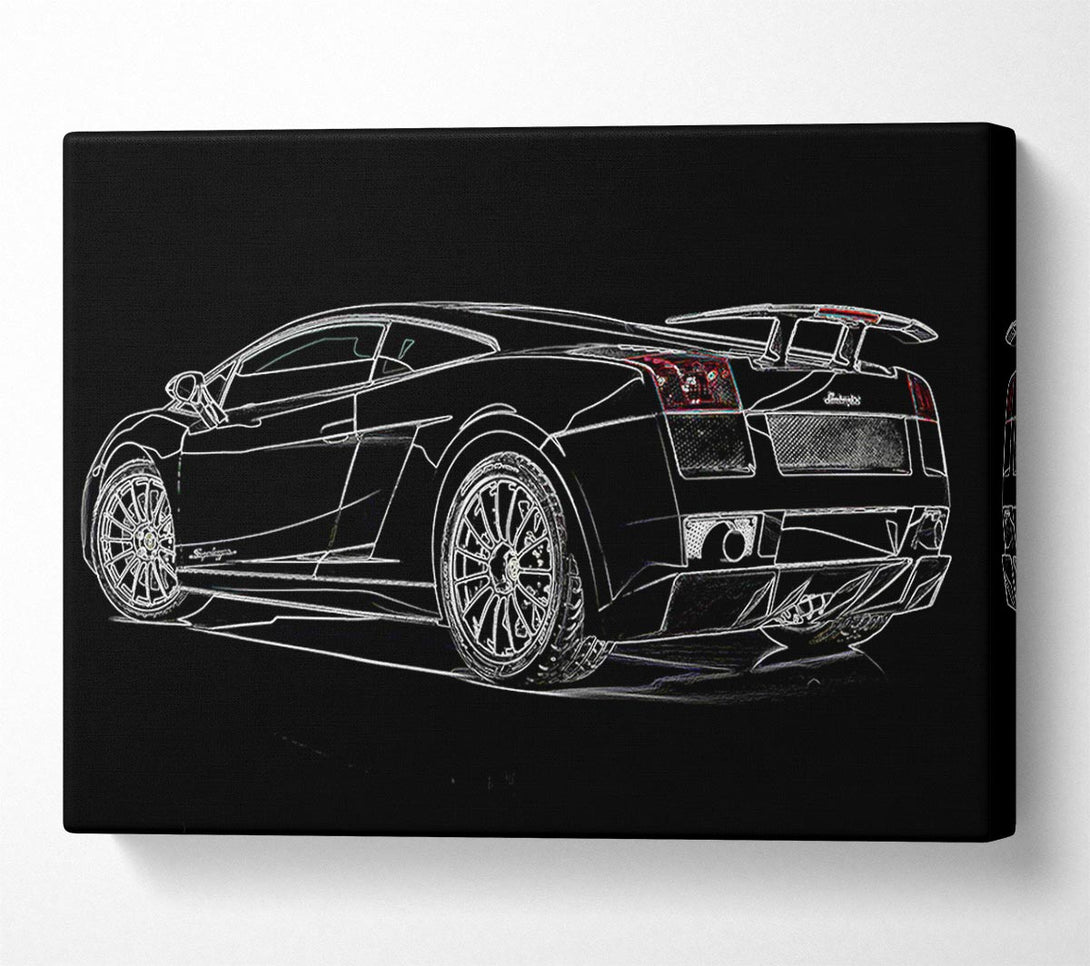  A Canvas Print of Lamborghini Rear Canvas Print