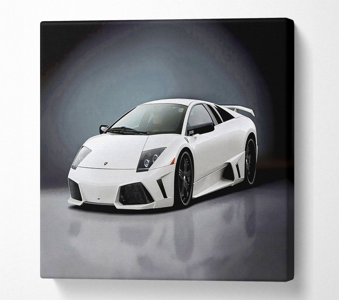 A Canvas Print of Lamborghini Snow White Canvas Print