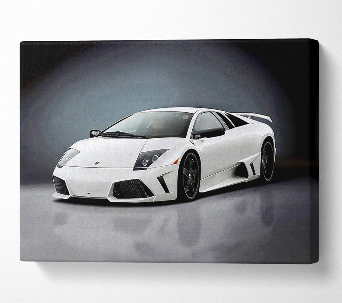  A Canvas Print of Lamborghini Snow White Canvas Print