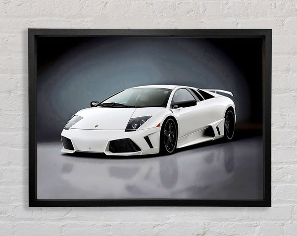 Lamborghini Snow White Framed Print