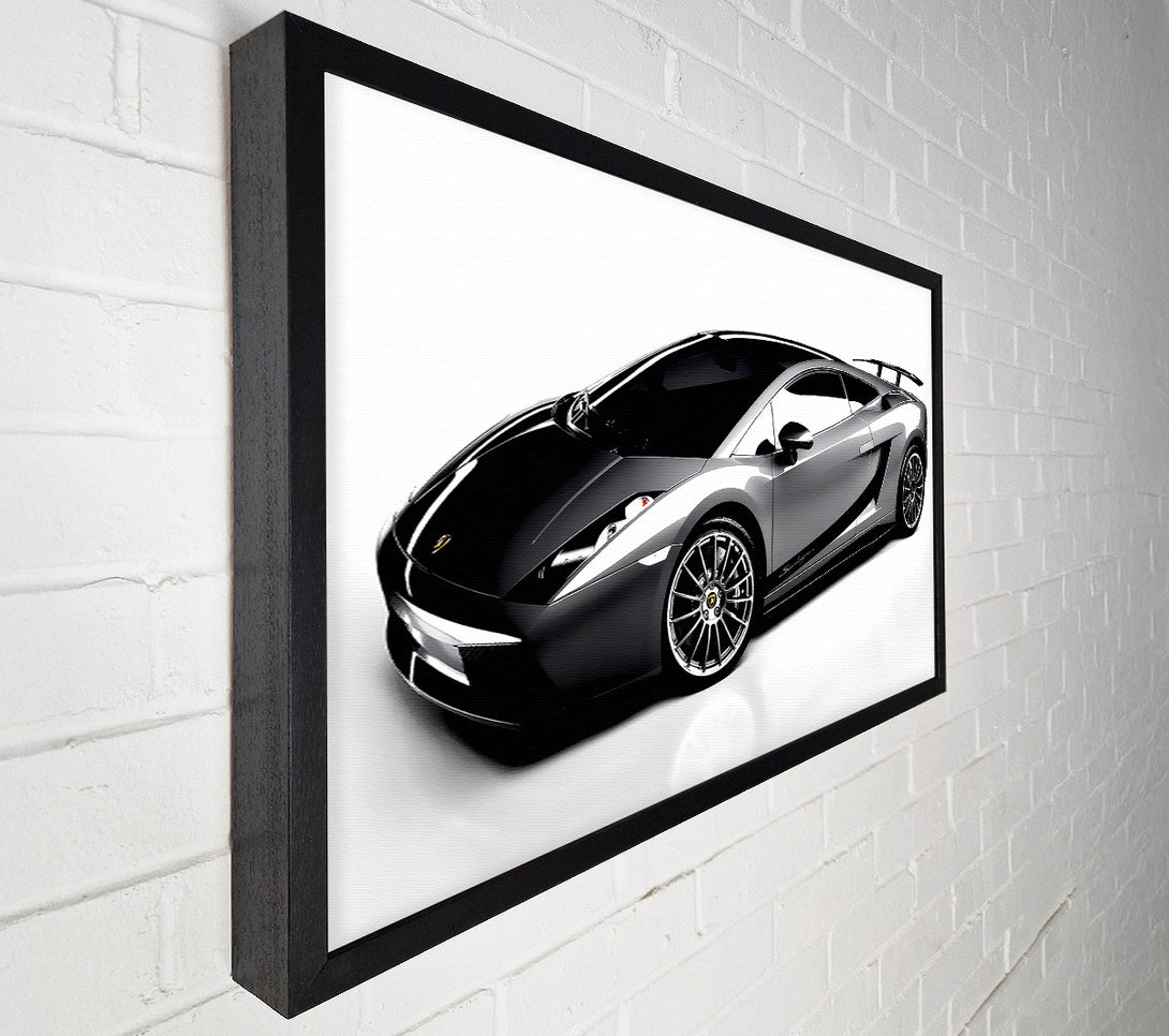  A Canvas Print of Lamborghini Side Profile Silver Canvas Print
