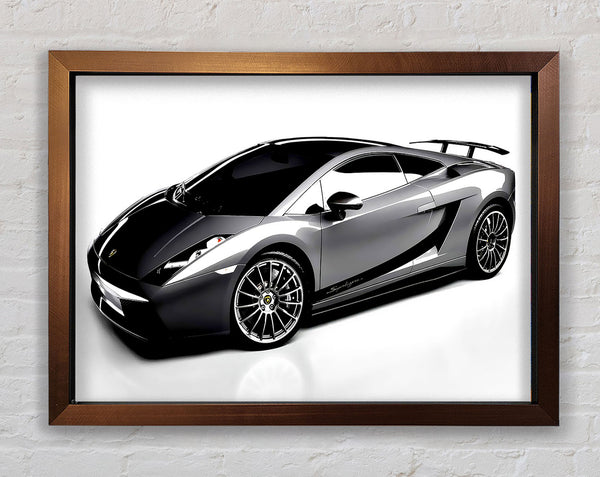 Lamborghini Side Profile Silver Framed Print