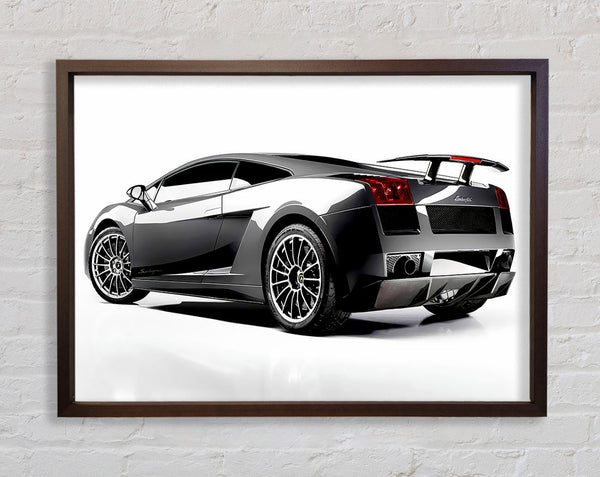 Lamborghini Rear Silver Framed Print