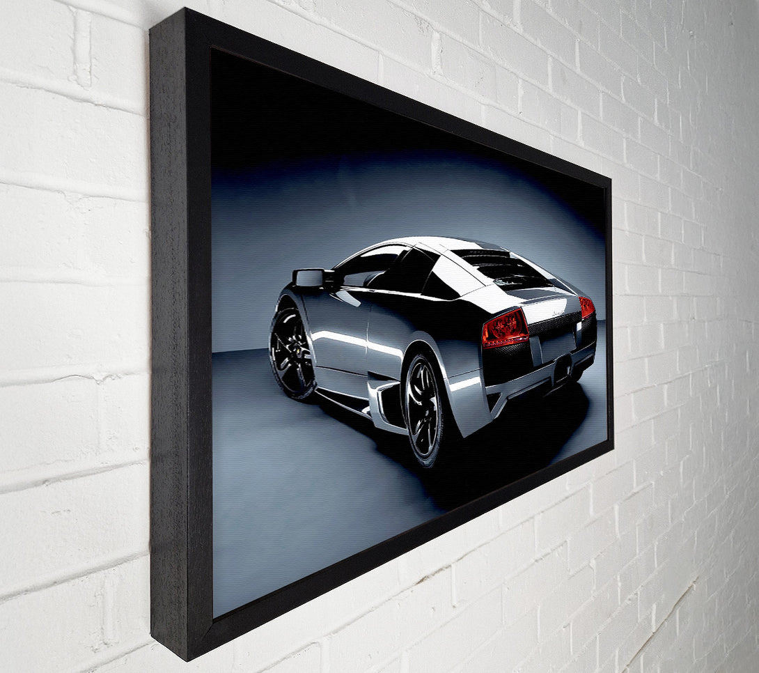  A Canvas Print of Lamborghini Rear Gunmetal Silver Canvas Art