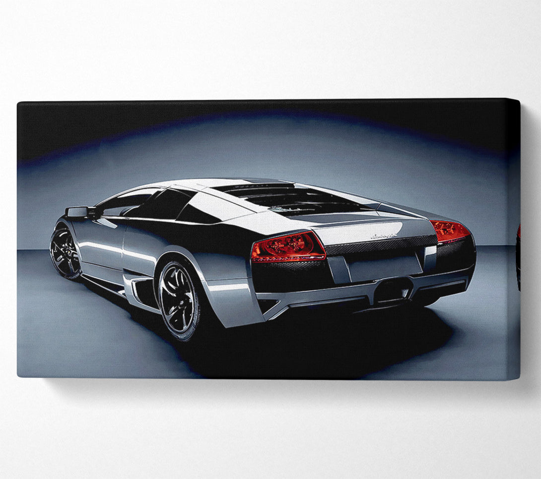  A Canvas Print of Lamborghini Rear Gunmetal Silver Canvas Art
