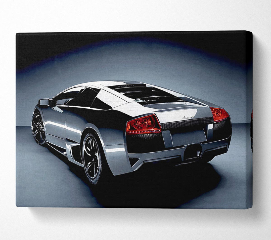  A Canvas Print of Lamborghini Rear Gunmetal Silver Canvas Art