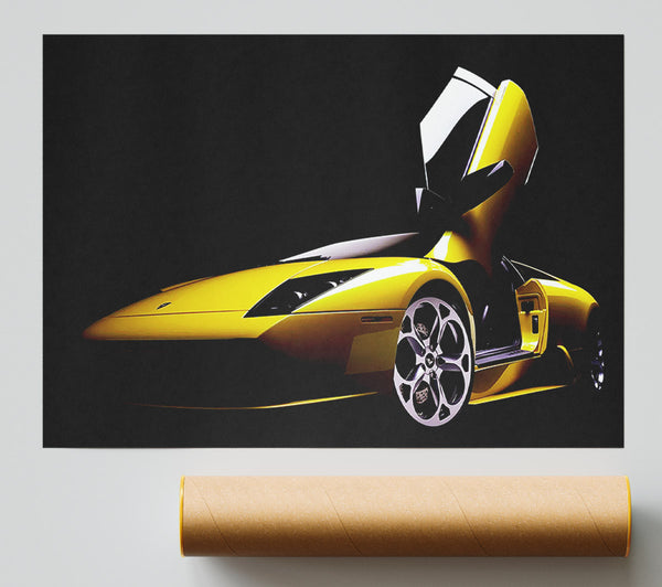 Lamborghini Doors Yellow Print