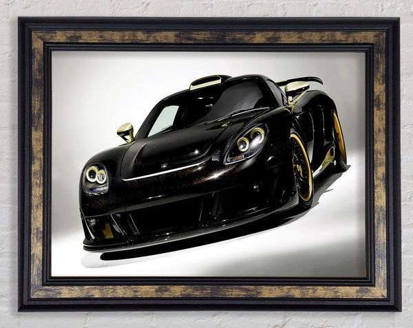 Lamborghini Black Gold Framed Print