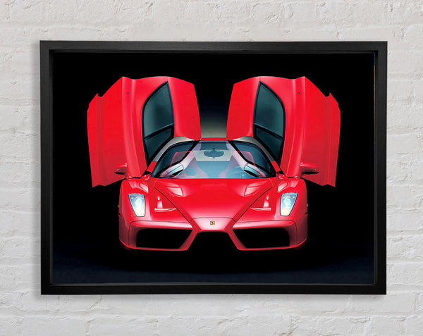 Lamborghini Bat Winged Doors Red Framed Print