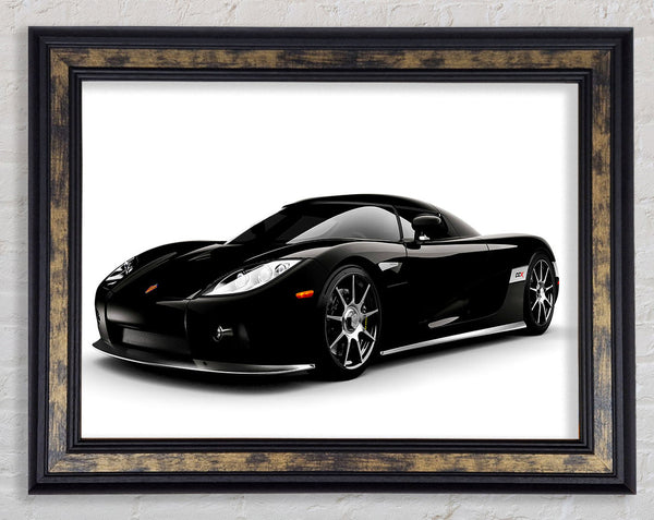 Keonigsegg Super Car Black Framed Print