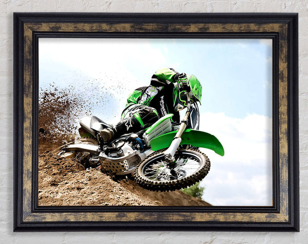 Kawasaki Motocross Framed Print
