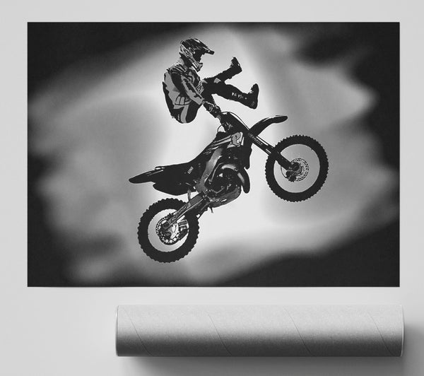 Free Style Motorcross B N W Print